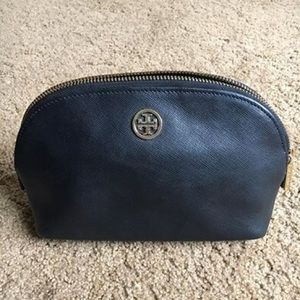 Tory Burch Cosmetic Pouch Black and Gold